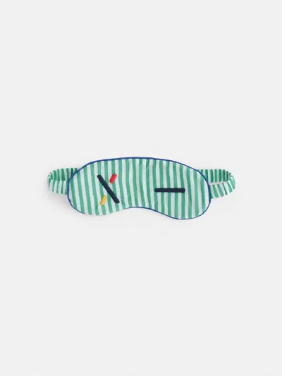 Alex Mill P'jimmies Sleep Mask In Stripe In Green Stripe
