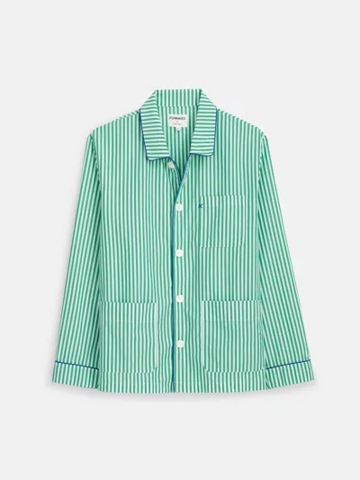 Alex Mill P'jimmies Sleep Shirt In Stripe In Green Stripe