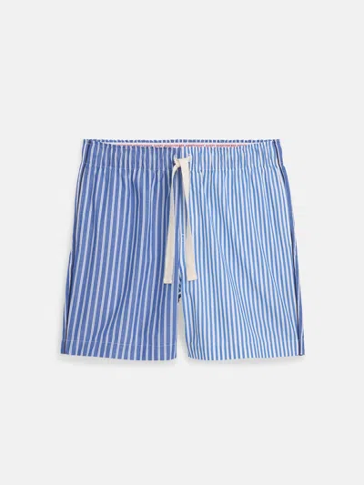 Alex Mill P'jimmies Sleep Short In Stripe In Classic Blue Mixed Stripe