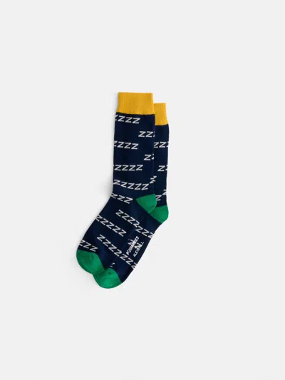 Alex Mill P'jimmies Zzzzz Socks In Navy
