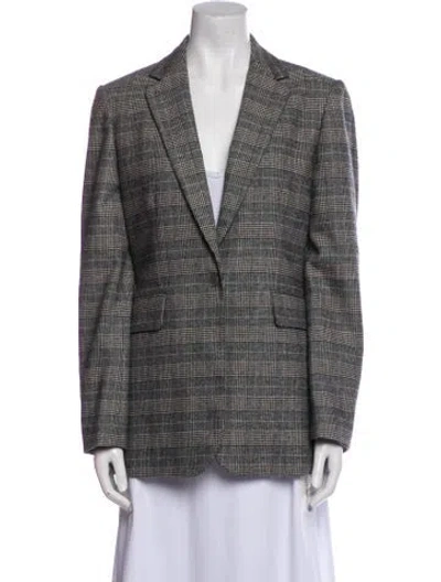 Pre-owned Alex Mill Plaid Print Blazer In Gray