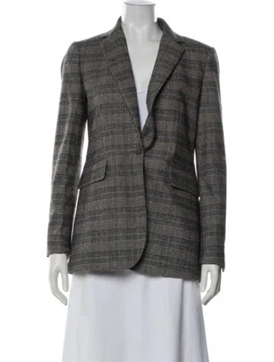 Pre-owned Alex Mill Plaid Print Blazer In Gray