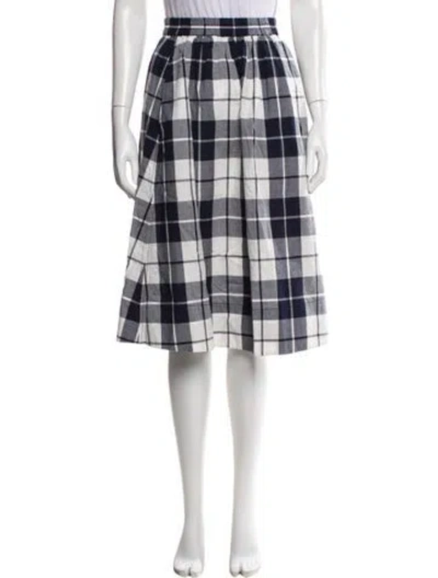 Pre-owned Alex Mill Plaid Print Knee-length Skirt In Blue