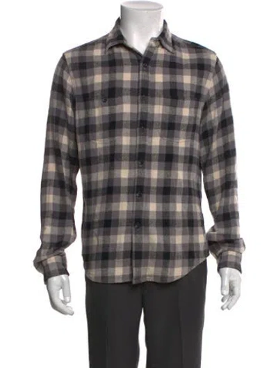 Pre-owned Alex Mill Plaid Print Long Sleeve Shirt In Black