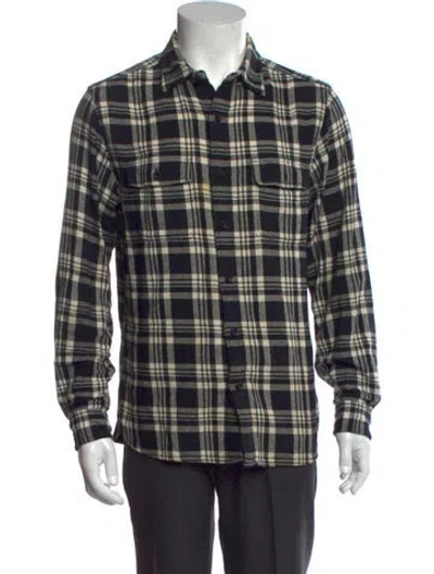 Pre-owned Alex Mill Plaid Print Long Sleeve Shirt In Black