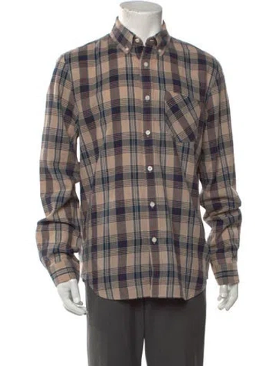 Pre-owned Alex Mill Plaid Print Long Sleeve Shirt In Black
