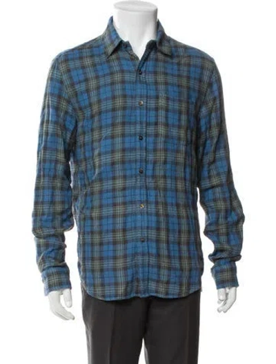 Pre-owned Alex Mill Plaid Print Long Sleeve Shirt In Blue