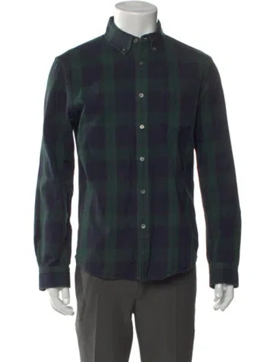 Pre-owned Alex Mill Plaid Print Long Sleeve Shirt In Blue