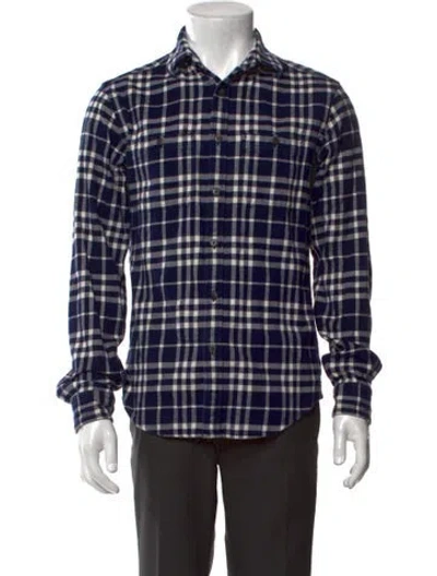 Pre-owned Alex Mill Plaid Print Long Sleeve Shirt In Blue