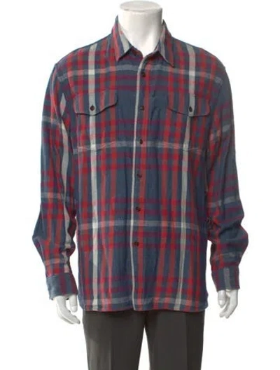 Pre-owned Alex Mill Plaid Print Long Sleeve Shirt In Red