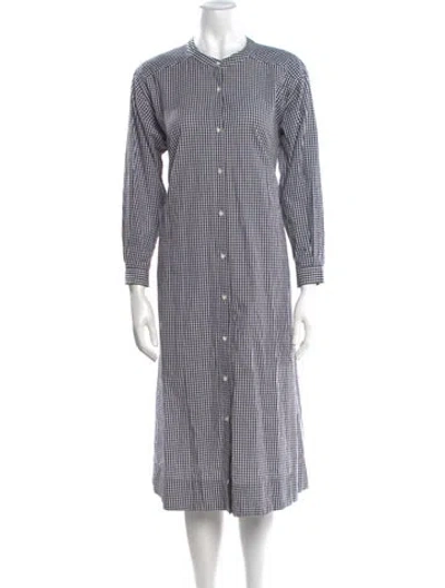 Pre-owned Alex Mill Plaid Print Midi Length Dress In Black