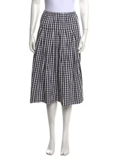 Pre-owned Alex Mill Plaid Print Midi Length Skirt In Black