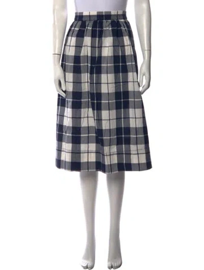 Pre-owned Alex Mill Plaid Print Midi Length Skirt In Multicolor