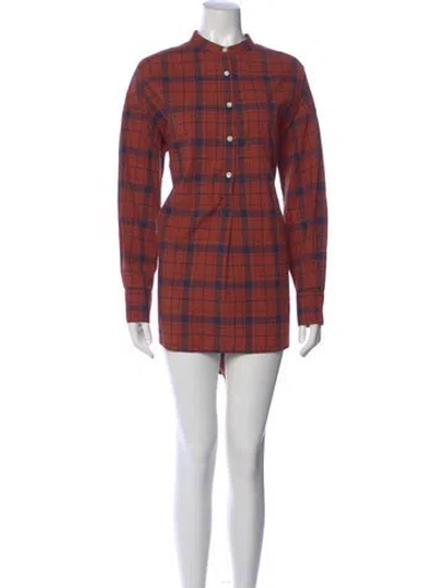 Pre-owned Alex Mill Plaid Print Mini Dress In Multi