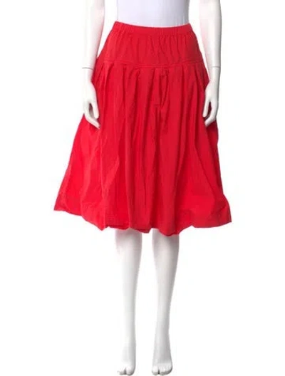 Pre-owned Alex Mill Pleated Accents Knee-length Skirt In Red