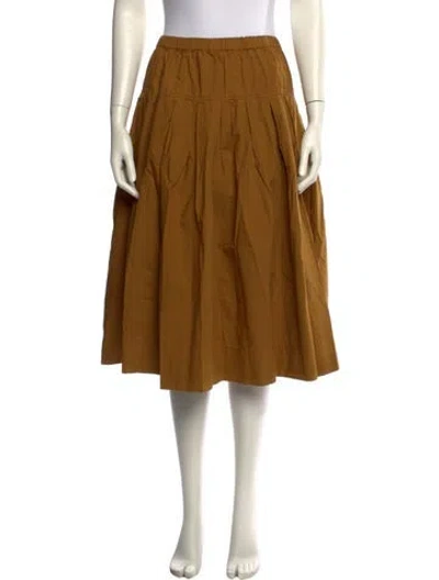 Pre-owned Alex Mill Pleated Accents Knee-length Skirt In Yellow