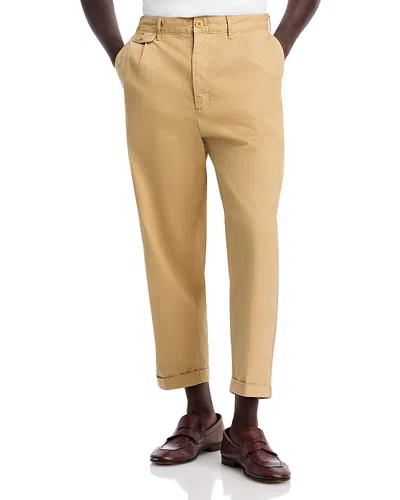 Alex Mill Pleated Cropped Chino Pants In Vintage Khaki