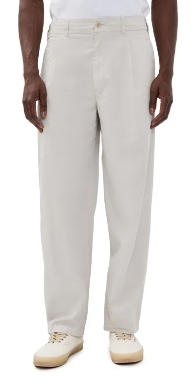 Alex Mill Pleated Pull On Pants In Lightweight Chino Stone In White