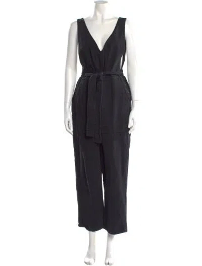 Pre-owned Alex Mill Plunge Neckline Jumpsuit In Black