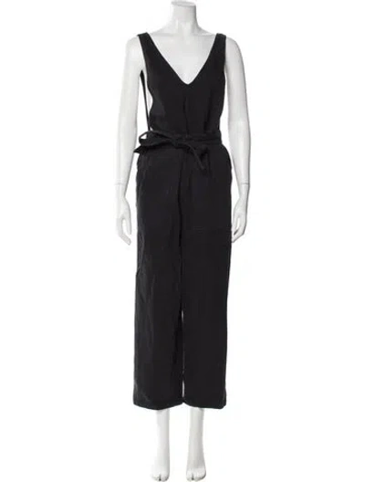 Pre-owned Alex Mill Plunge Neckline Jumpsuit In Gray