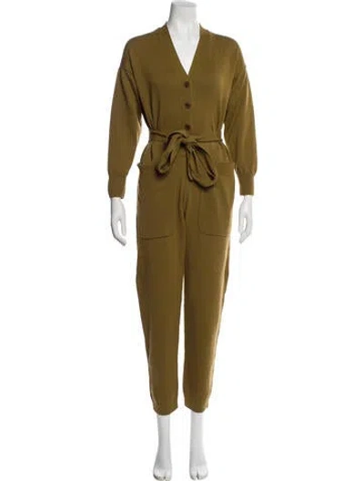 Pre-owned Alex Mill Plunge Neckline Jumpsuit In Green