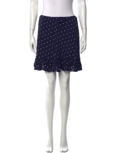 Pre-owned Alex Mill Polka Dot Print Mini Skirt In Blue