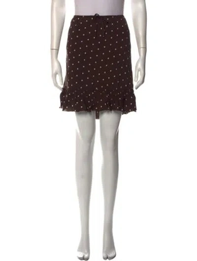 Pre-owned Alex Mill Polka Dot Print Mini Skirt In Brown