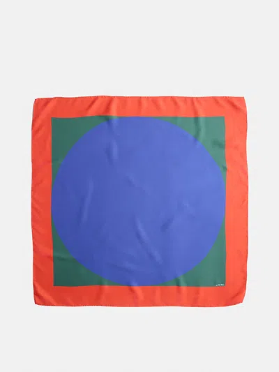 Alex Mill Pop Art Silk Scarf In Chili/green/royal Blue