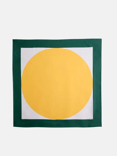 Alex Mill Pop Art Silk Scarf In Green/light Grey/marmalade