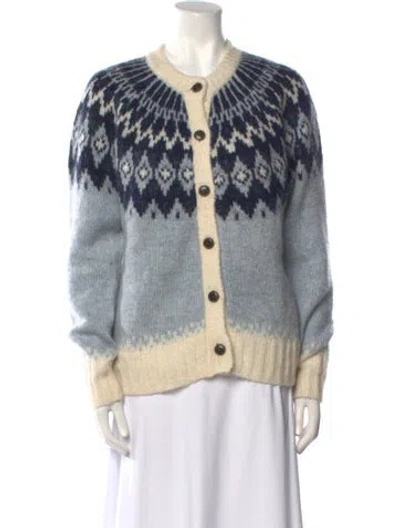 Pre-owned Alex Mill Printed Crew Neck Sweater In Blue