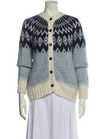 Pre-owned Alex Mill Printed Crew Neck Sweater In Blue