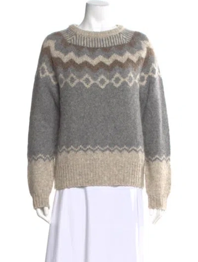 Pre-owned Alex Mill Printed Crew Neck Sweater In Gray