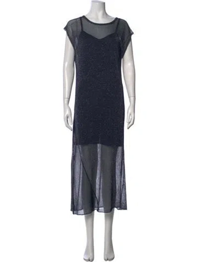 Pre-owned Alex Mill Printed Midi Length Dress In Blue