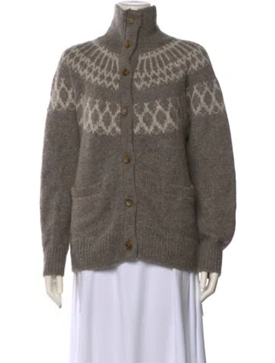 Pre-owned Alex Mill Printed Mock Neck Sweater In Brown