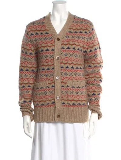 Pre-owned Alex Mill Printed V-neck Sweater In Neutral