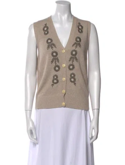 Pre-owned Alex Mill Printed V-neck Top In Gray