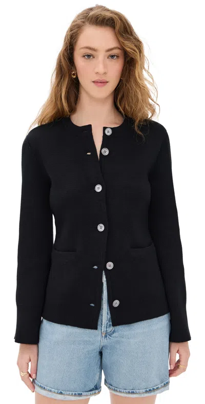 ALEX MILL PROVENCE SWEATER JACKET BLACK