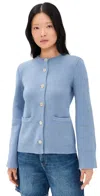 Alex Mill Provence Sweater Jacket In Cotton Cashmere In Dolly Blue