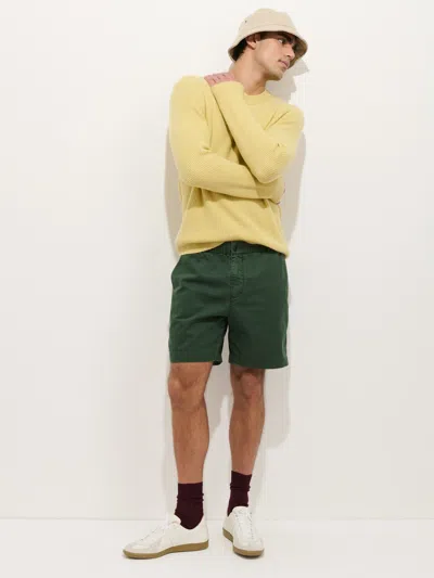 Alex Mill Pull On Short In Cotton Herringbone In Green