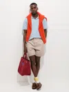 Alex Mill Pull On Short In Cotton Herringbone In Multi