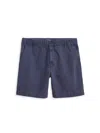 Alex Mill Pull On Short In Cotton Herringbone In Blue