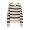 Alex Mill Jaime Striped Merino Wool-blend Sweater In White/ash