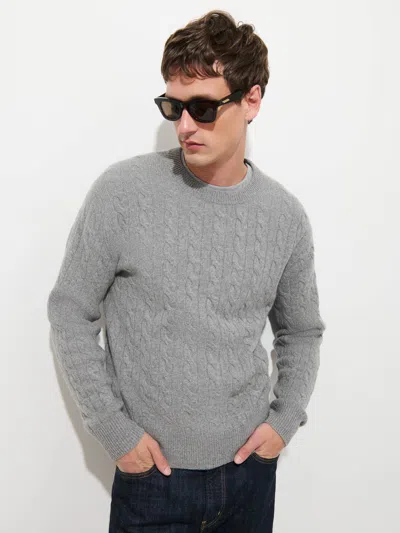 Alex Mill Redford Cable Sweater In Washed Cashmere In Gray