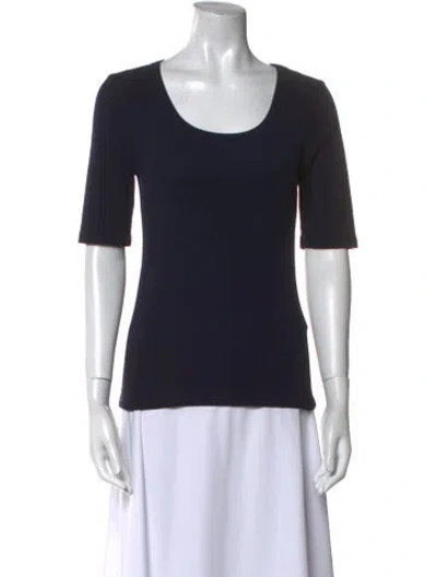Pre-owned Alex Mill Remy Pointelle Scoop Neck T-shirt W/ Tags In Blue