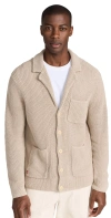 Alex Mill Ribbed Blazer Cardigan In Linen Cotton Flax In Transparent