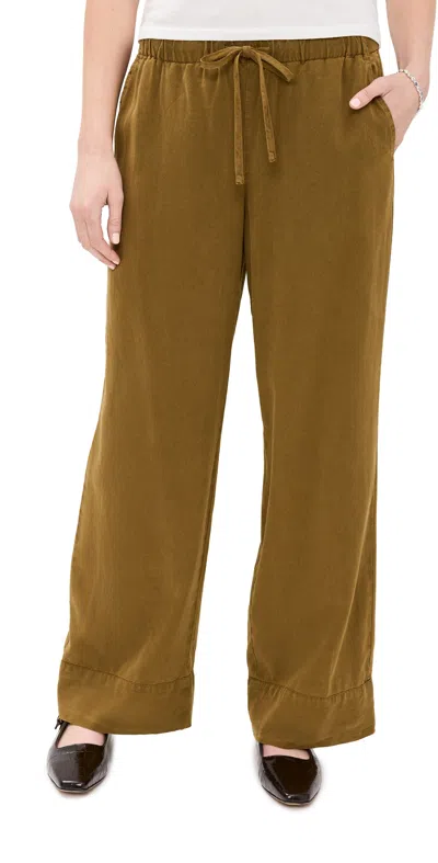 Alex Mill Riley Pant In Drapey Twill In Khaki Brown