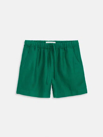Alex Mill Riley Pull On Short In Linen In Green