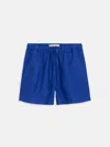 Alex Mill Riley Pull On Short In Linen In Blue