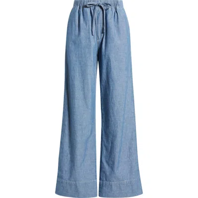 Alex Mill Riley Tie Waist Wide Leg Chambray Pants