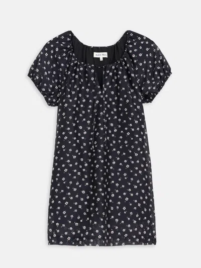 Alex Mill Rose Dress In Floral Cotton Silk In Black